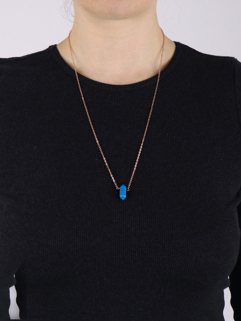 Gemstone Double Point Pendant