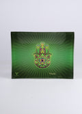 Glass Tray:Small -Hamsa | Green-Image 2