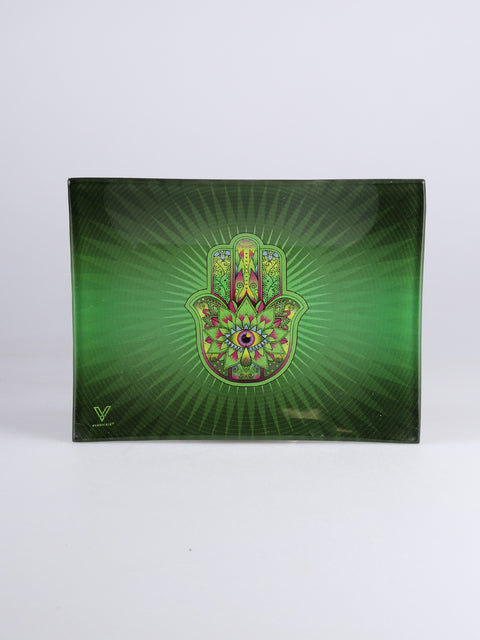 Glass Tray:Small -Hamsa