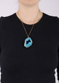 Aura Geode Pendant | Blue/Gold-Image 2
