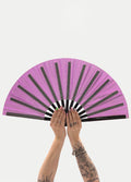 Festival Fans with Leg Holster | Purple/Green Glitter-Image 1