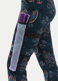 Festival Fans with Leg Holster | Purple/Green Glitter-Image 3