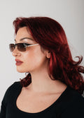 Hannah Rectangle Sunglasses | Gold-Image 3
