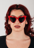Heart Cateye Sunglasses | Red-Image 4