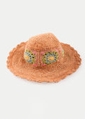 Hemp Cotton Flower Sun Hat | Clay-Image 1