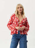 Hibiscus - Organic Tencel Tie Blouse | Hibiscus-Image 1