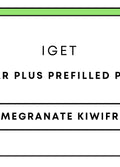 IGET Bar Plus Prefilled Pod 10k | Pomegranate Kiwifruit-Image 1