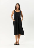Jesse - Hemp Midi Dress | Black-Image 1