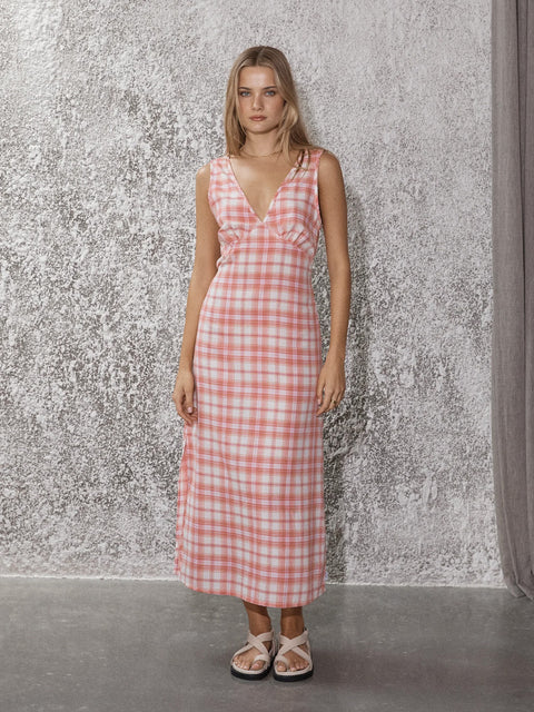 Kayla - Recycled Check Maxi Dress