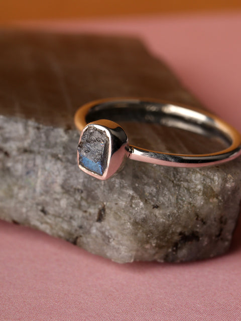 Labradorite Rough Sterling Silver Ring