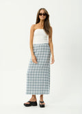 Lagoon - Hemp Seersucker Maxi Skirt | Overcast Check-Image 1