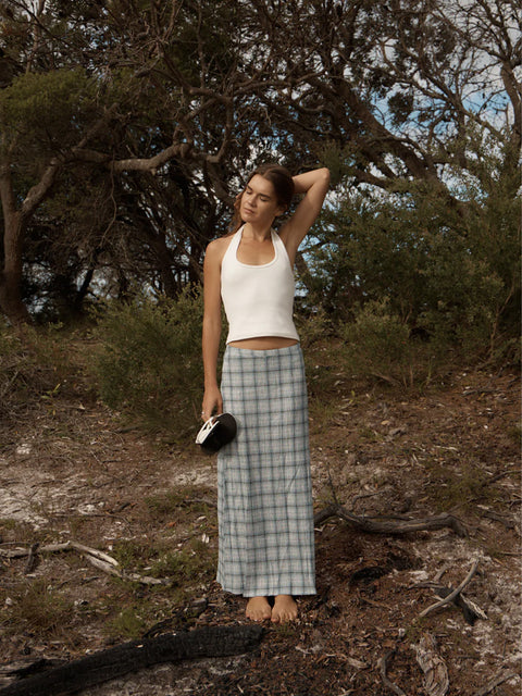 Lagoon - Hemp Seersucker Maxi Skirt