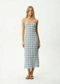 Lagoon - Hemp Seersucker Midi Dress | Overcast Check-Image 1