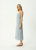 Lagoon - Hemp Seersucker Midi Dress | Overcast Check-Image 3