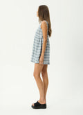 Lagoon Jesse - Hemp Seersucker Mini Dress | Overcast Check-Image 3