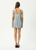 Lagoon Jesse - Hemp Seersucker Mini Dress | Overcast Check-Image 4