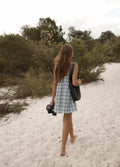 Lagoon Jesse - Hemp Seersucker Mini Dress | Overcast Check-Image 6