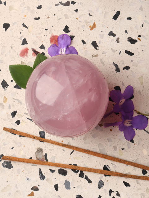 Lavender Rose Quartz Sphere L