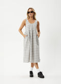 Leo - Recycled Check Midi Dress | Black-White-Image 1