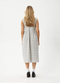 Leo - Recycled Check Midi Dress | Black-White-Image 4