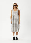 Leo - Recycled Check Midi Dress | Black-White-Image 6