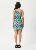 Liquid - Recycled Sheer One Shoulder Dress | Jade Floral-Image 3