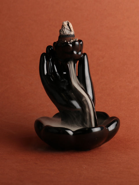 Lotus Flower & Hand Backflow Incense Burner