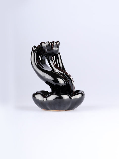 Lotus Flower & Hand Backflow Incense Burner