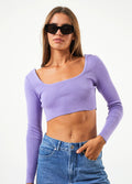 Lula - Hemp Knit Long Sleeve Cropped Top | Plum-Image 1