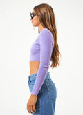 Lula - Hemp Knit Long Sleeve Cropped Top | Plum-Image 2