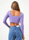 Lula - Hemp Knit Long Sleeve Cropped Top | Plum-Image 3