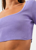Lula - Hemp Knit Long Sleeve Cropped Top | Plum-Image 4
