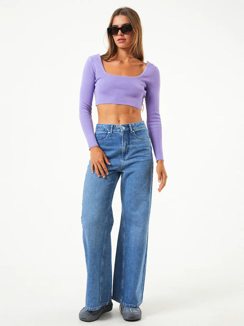 Lula - Hemp Knit Long Sleeve Cropped Top