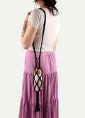 Macrame Bottle Holder | Black-Image 1