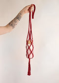 Macrame Bottle Holder | Red-Image 2