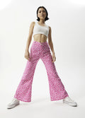 Madeline Birkin - Hemp Flared Pants | Bubblegum Floral-Image 1