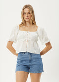 Marlow - Recycled Tie Front Top | White-Image 5
