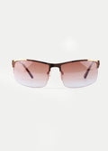 Metal Wrap Visor Sunglasses | Gold-Image 1