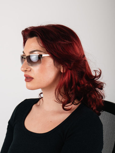 Metal Wrap Visor Sunglasses