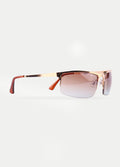 Metal Wrap Visor Sunglasses | Gold-Image 3