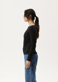 Mirage Bamboo - Sheer Long Sleeve Top | Black-Image 2