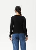 Mirage Bamboo - Sheer Long Sleeve Top | Black-Image 3