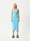 Moon - Hemp Terry Maxi Dress | Blue Daisy-Image 4