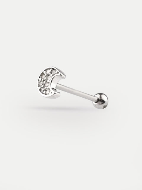 Moon Gem Ear Stud 18G