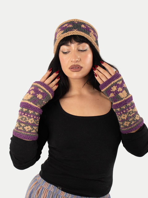 Mushroom Wool Knit Armwarmer