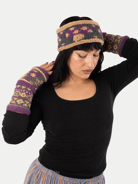 Mushroom Wool Knit Armwarmer