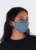 NZ MADE Linen Face Mask | Denim-Image 3