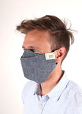 NZ MADE Linen Face Mask | Denim-Image 4