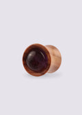 Olive Wood Amethyst Plug 10mm | Beige-Image 1