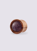 Olive Wood Amethyst Plug 11mm | Beige-Image 1